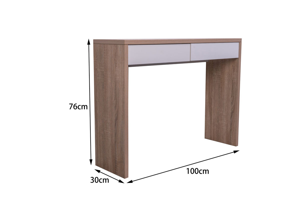 White Hall Table with Two Drawers