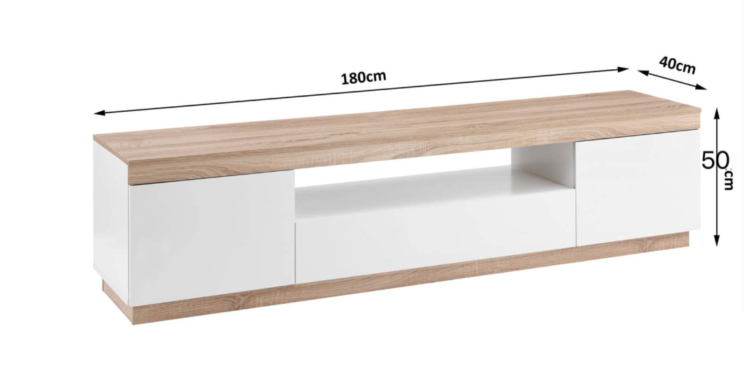 PERMAX ENTERTAINMENT UNIT 180CM WHITE IN SIDE