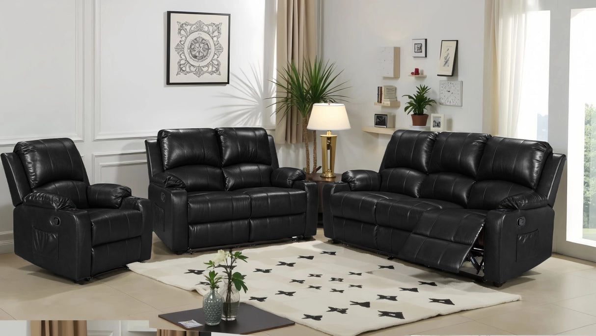Cyril Recliner 1 seater PVC Black