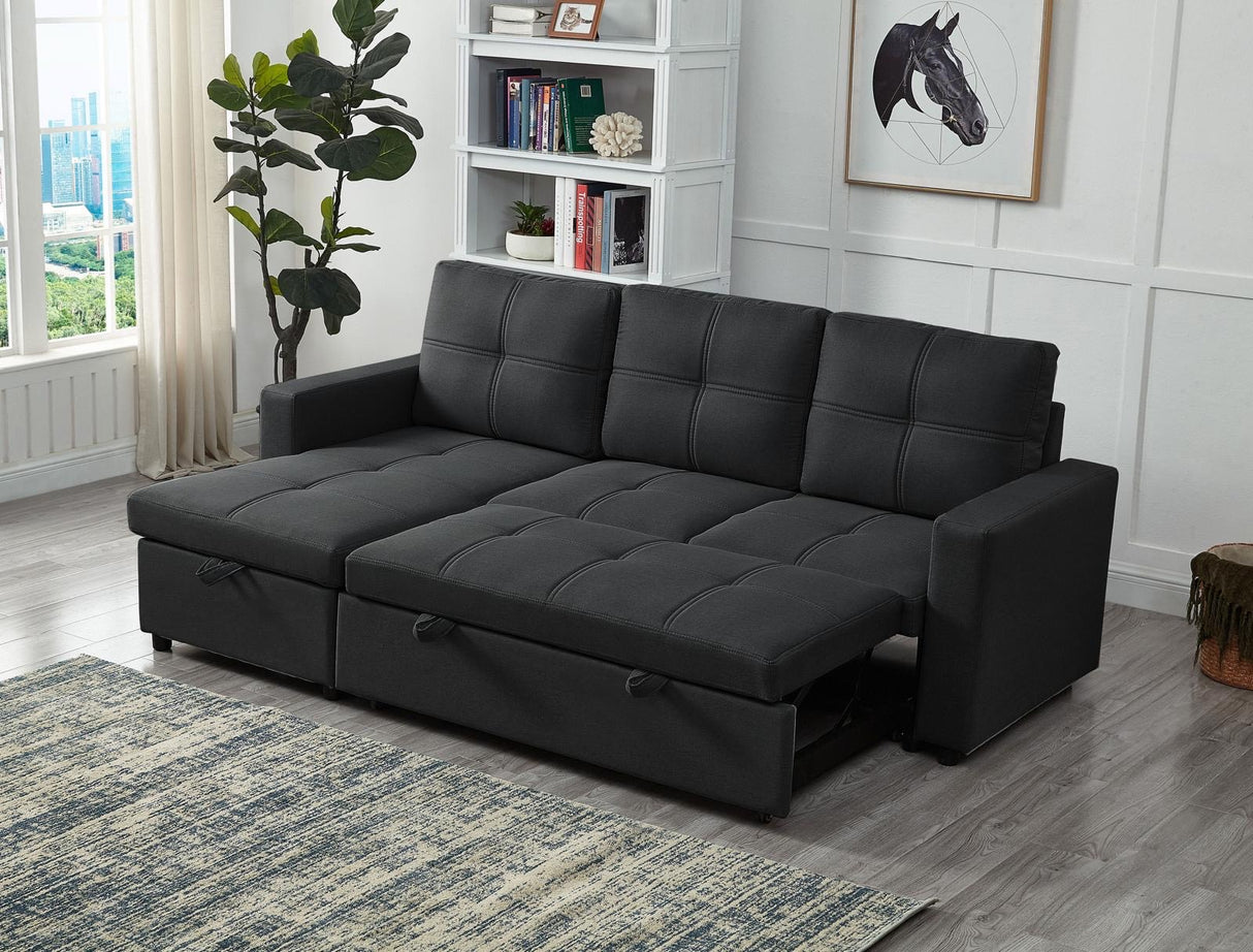 Haven Reversible Pullout Sofa bed Black Velvet, Factory Second – Minor Cosmetic Imperfection