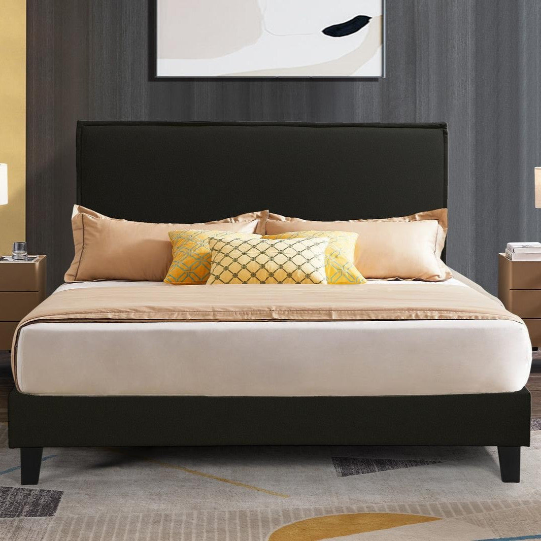 Nihill Bed Frame Black Velvet Double