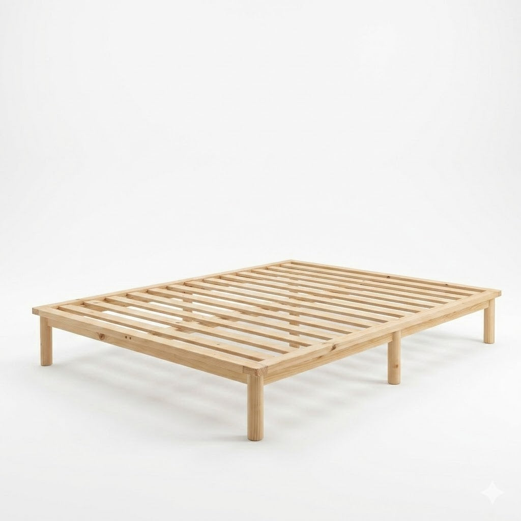 Aura Solid Pine Wood Bed Frame Double