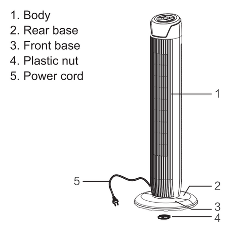 Midea FZ10-17JRA Tower Fan