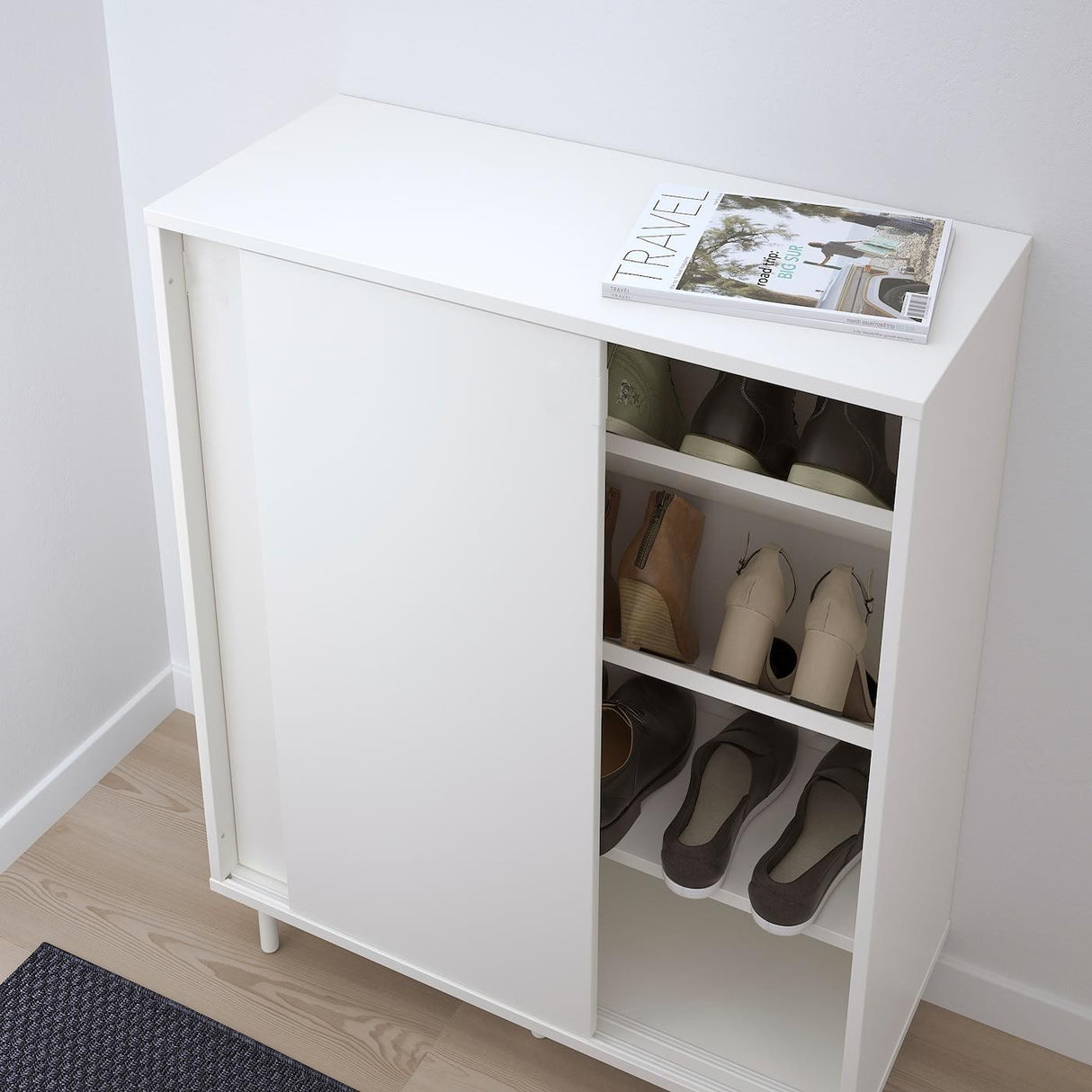 Kerwyn Shoe Cabinet with Sliding Door White