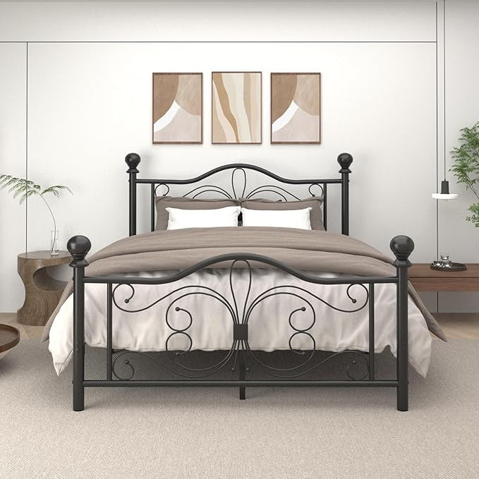 Rainer Metal Black Bedframe Double