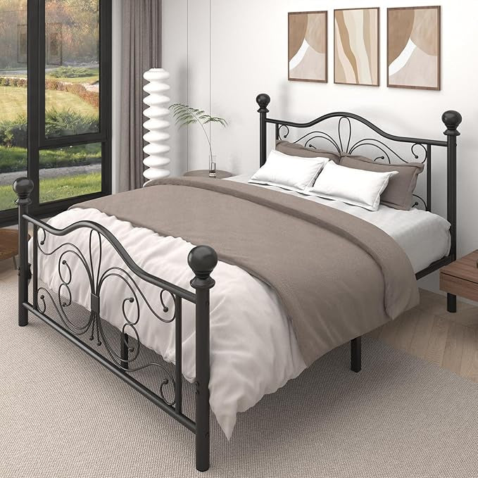 Rainer Metal Black Bedframe Double