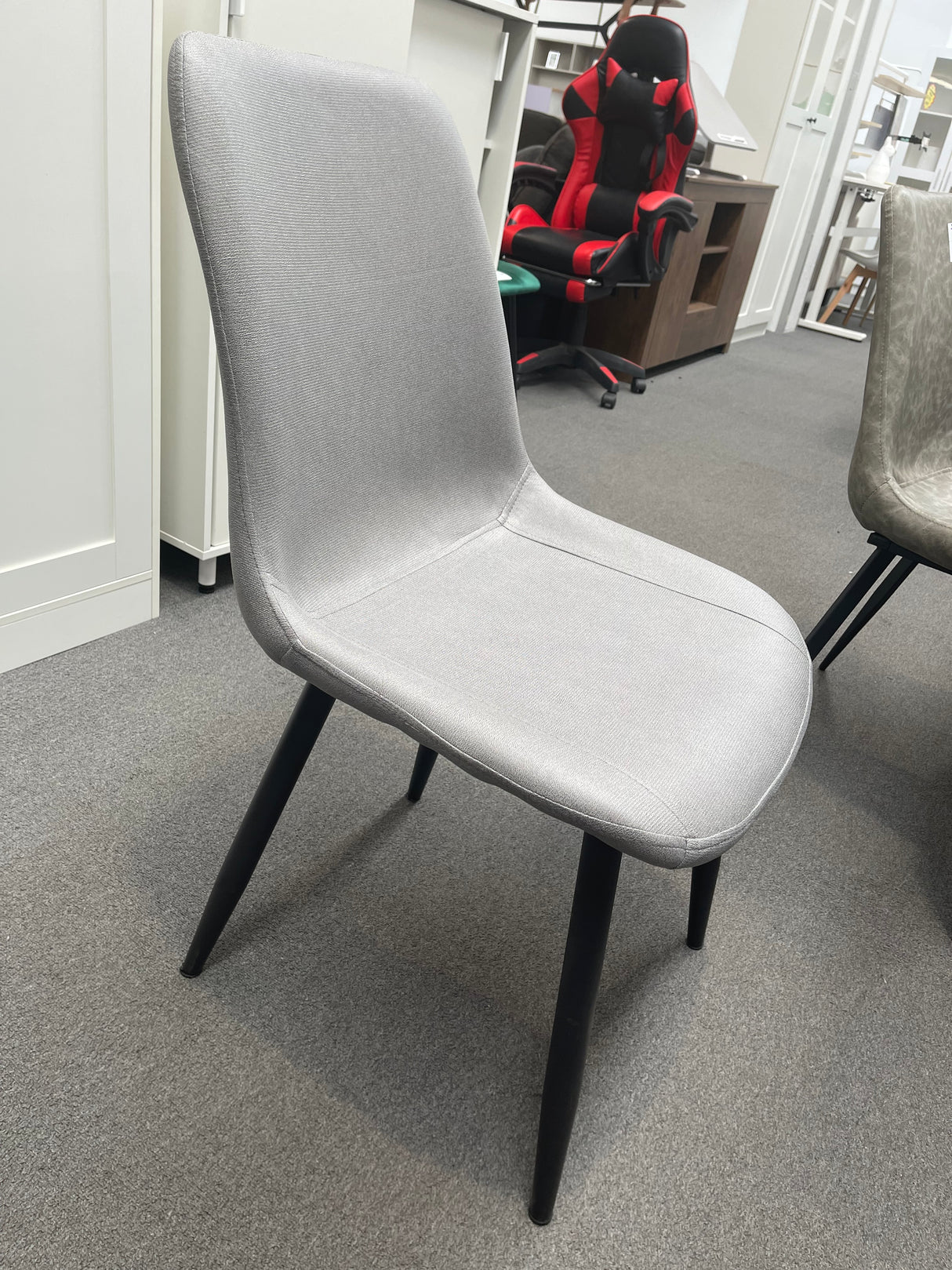 Owens Grey Chair with Black Legs