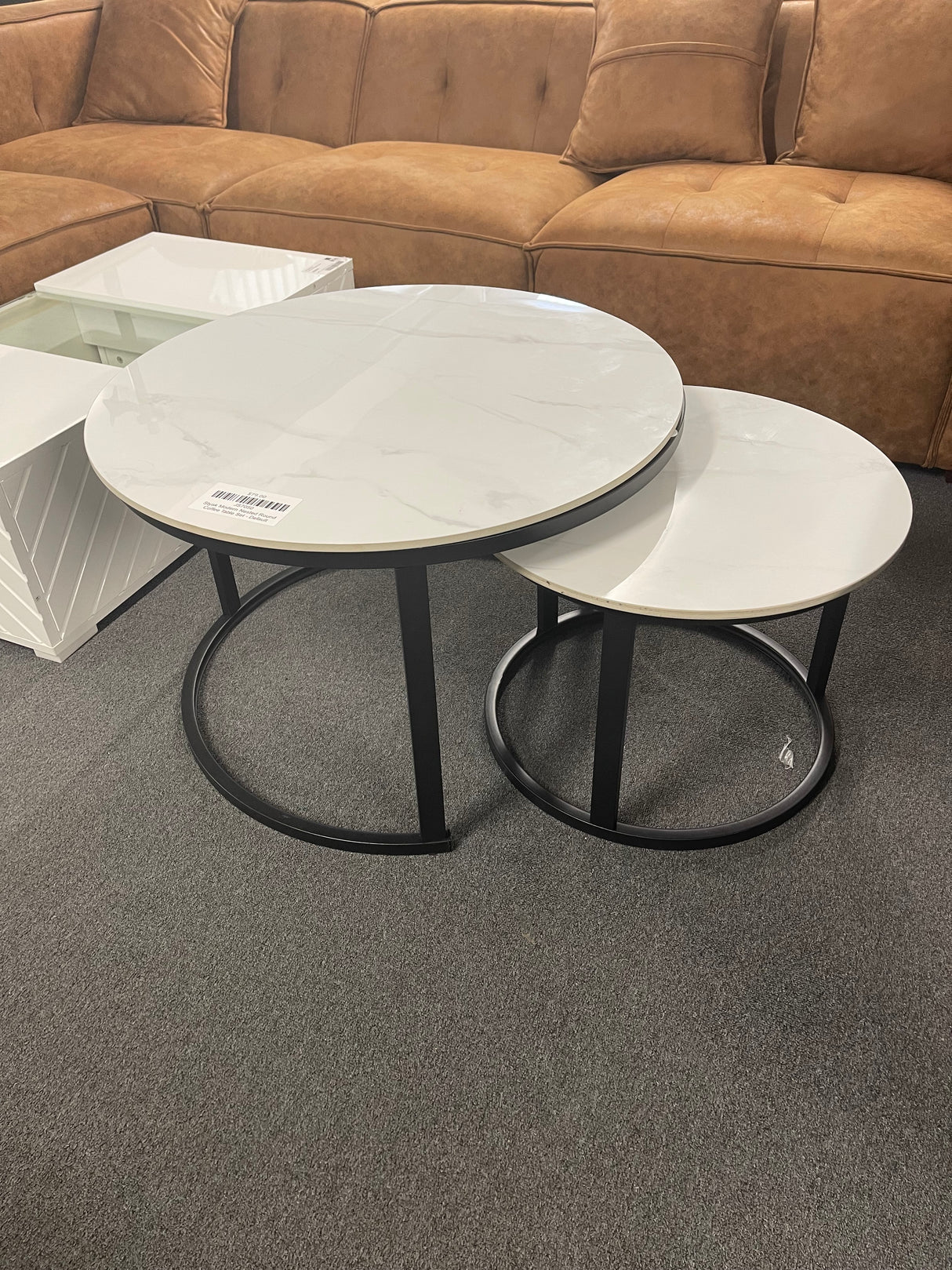 Styak Modern Nested Round Coffee Table Set