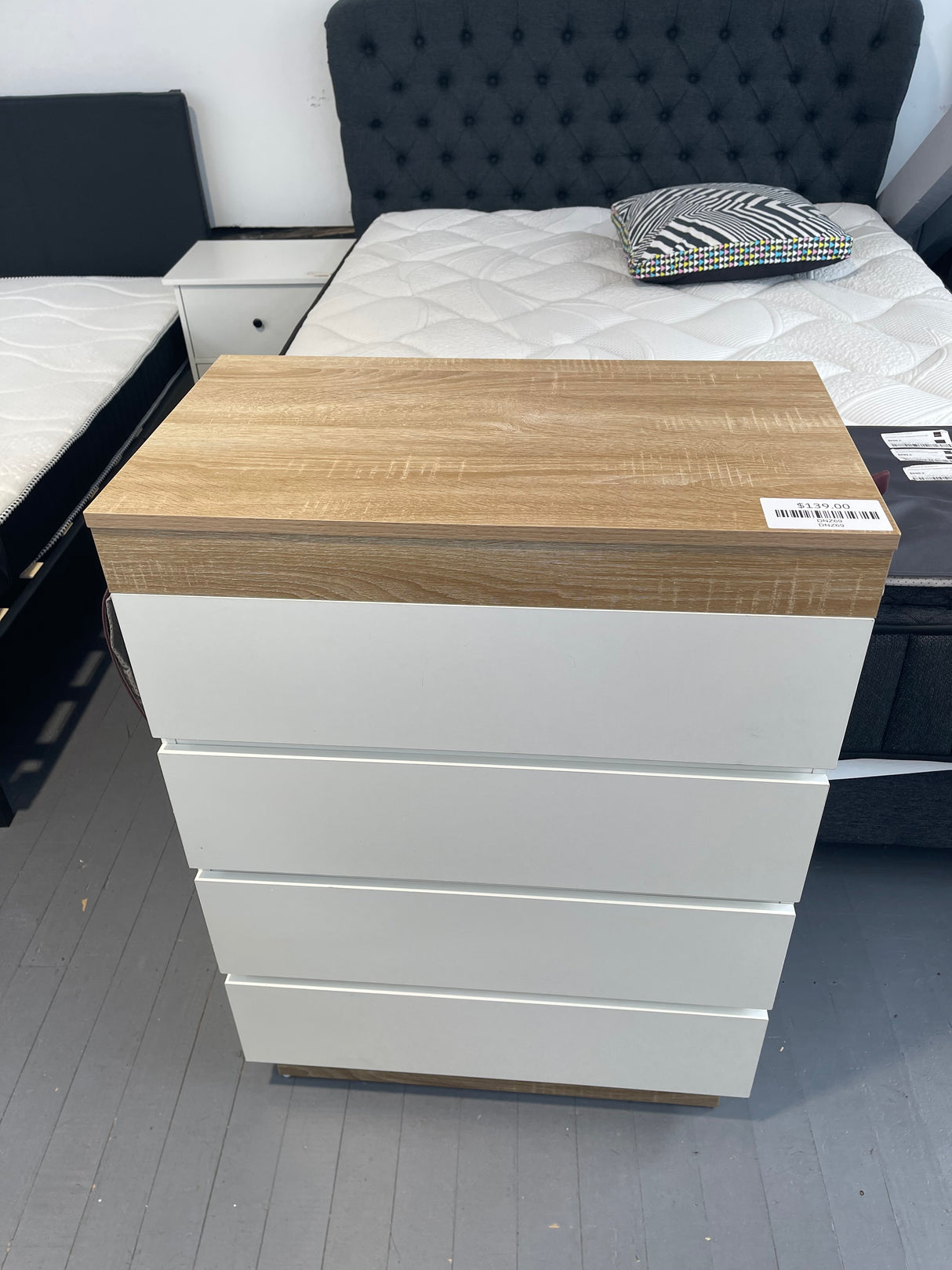 PERMAX 4 Drawers Set White + Wood