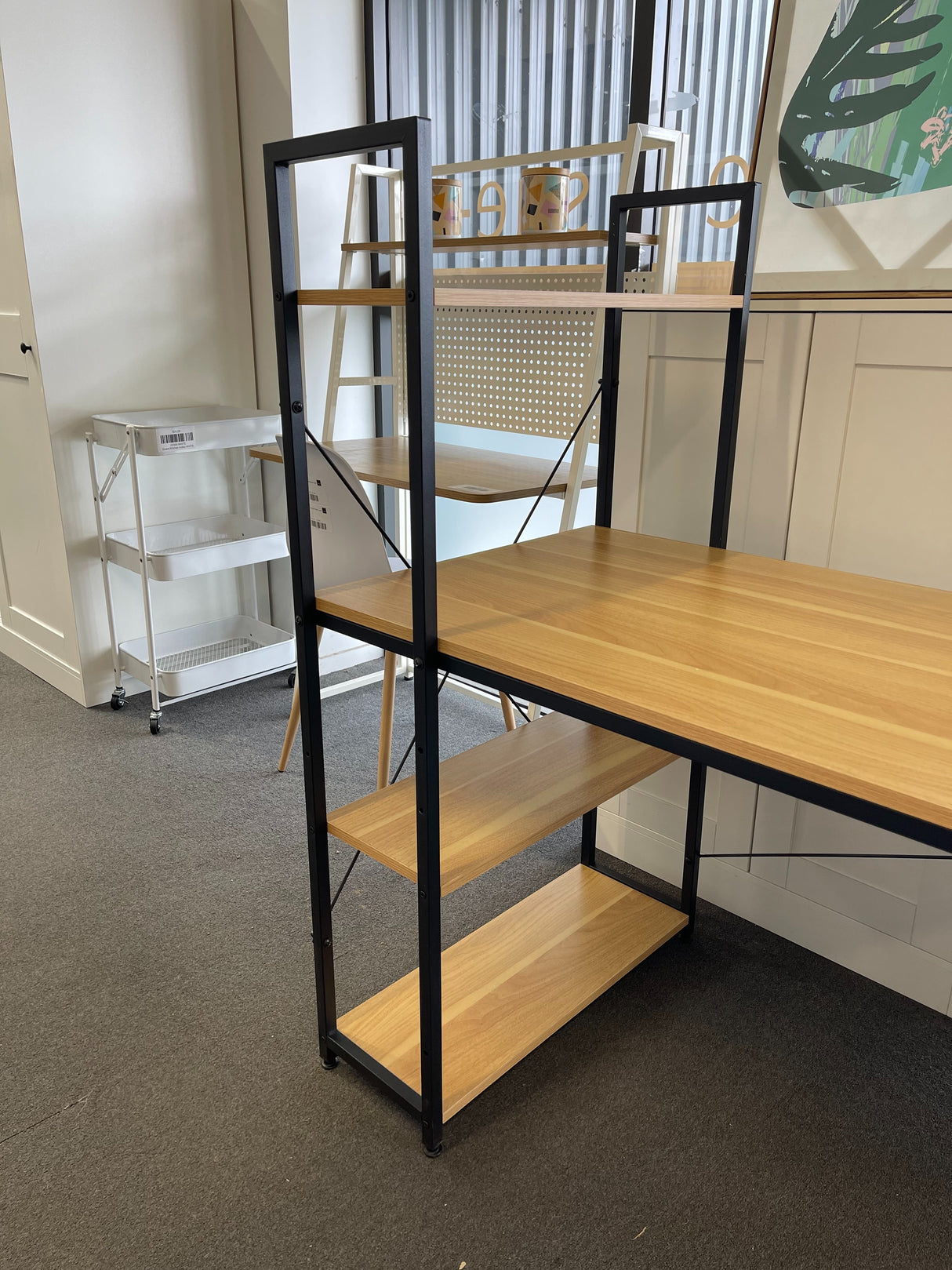 Alives Desk with Shelf (Pine)