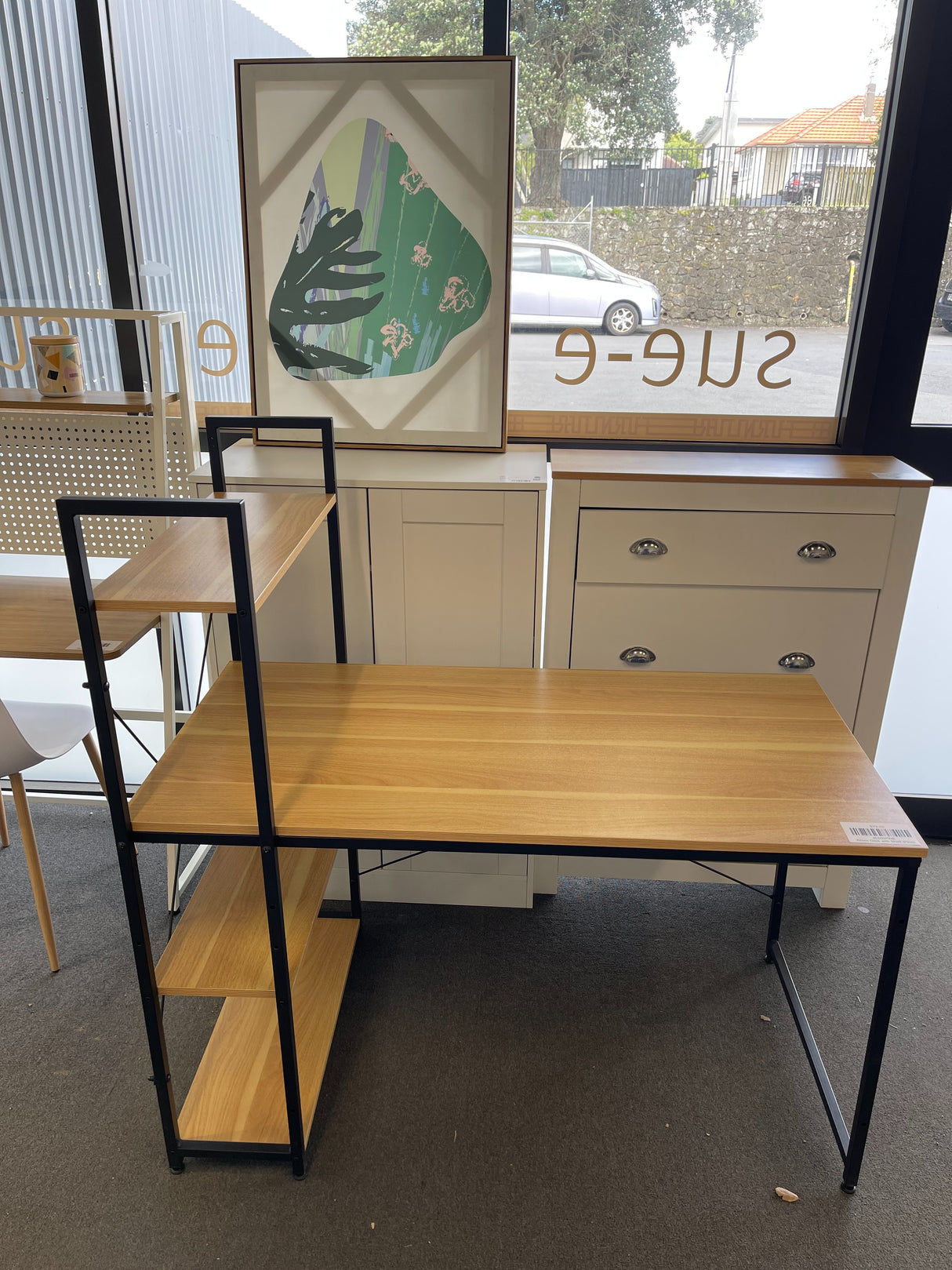 Alives Desk with Shelf (Pine)