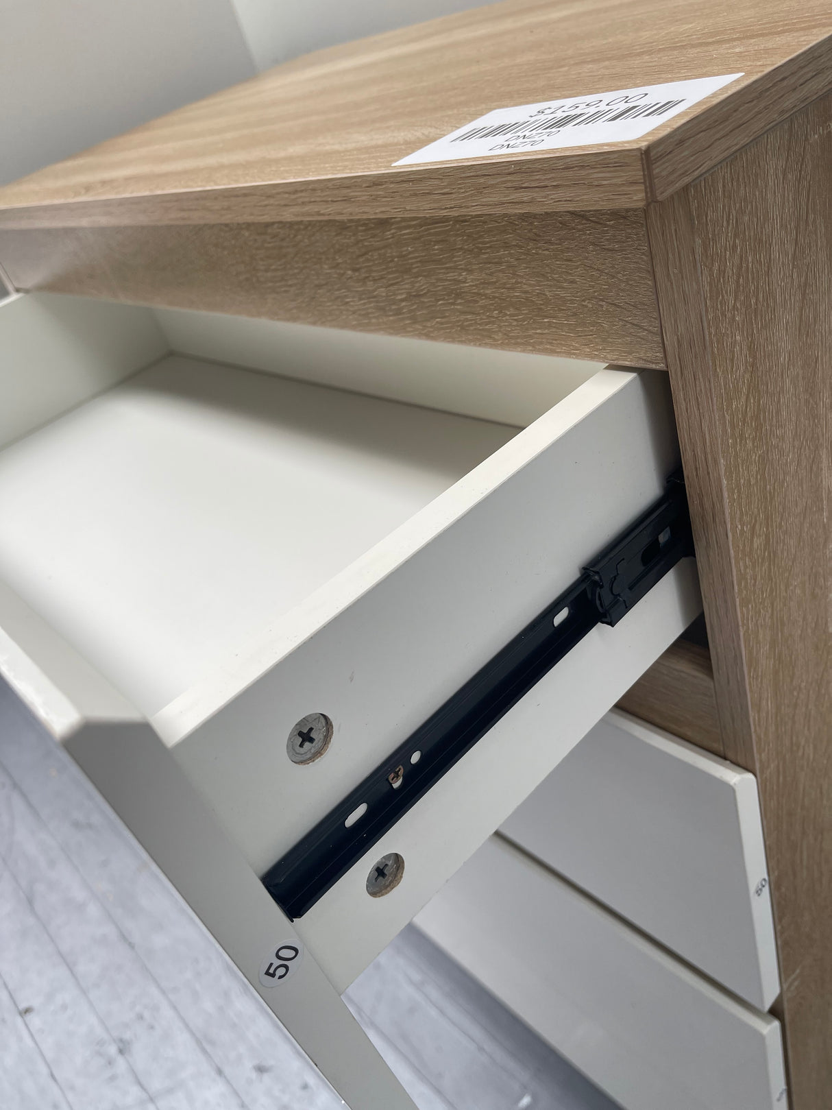 Rielly Light Oak + White Chest of 4 Drawers