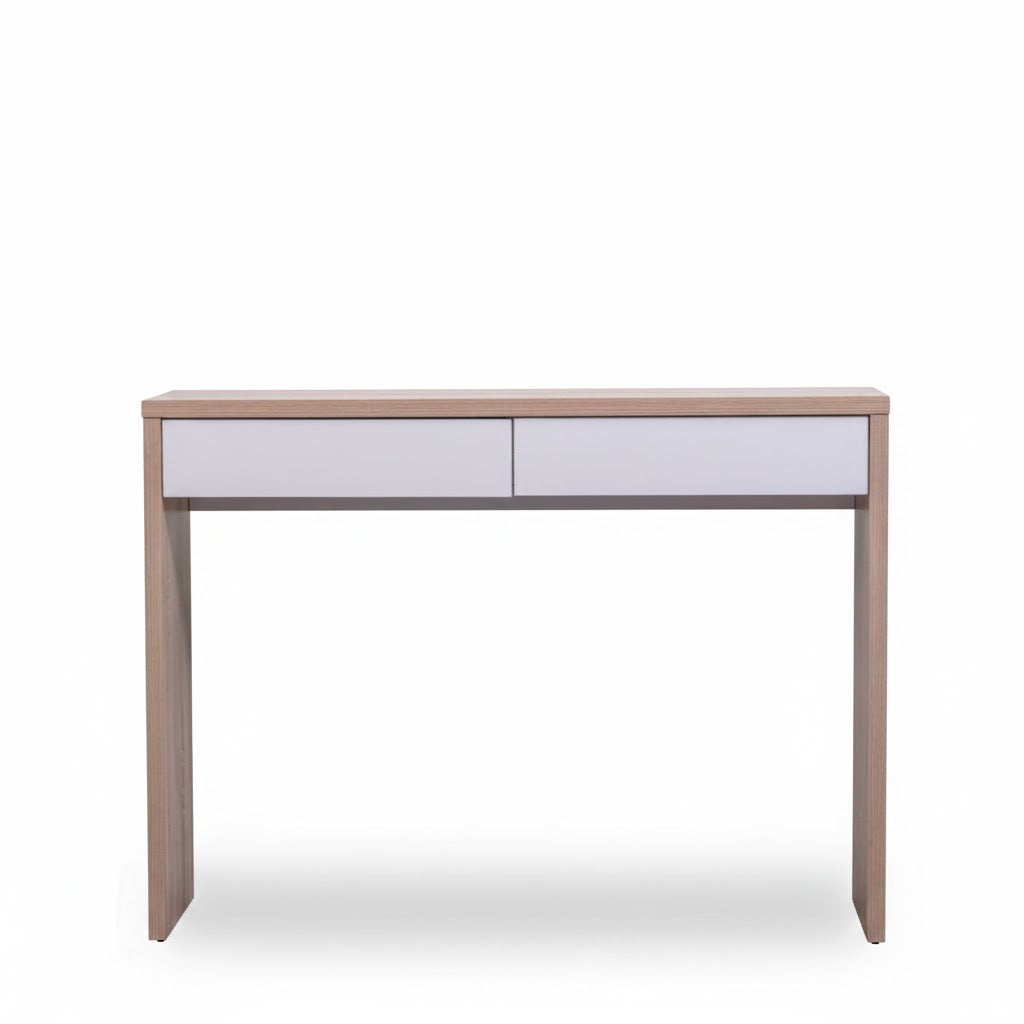 White Hall Table with Two Drawers