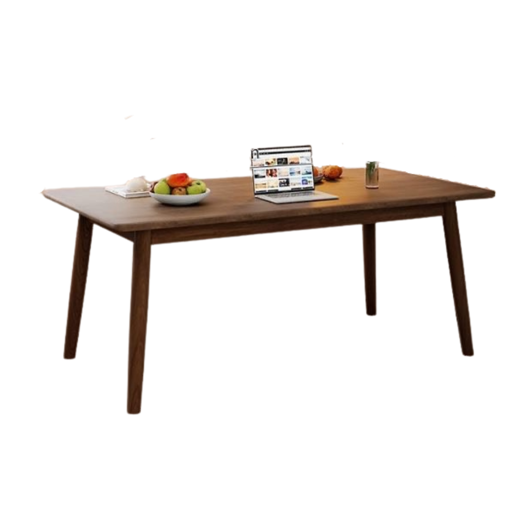 Jinbi Dining Table Rubber Wood Walnut – sue-e furniture