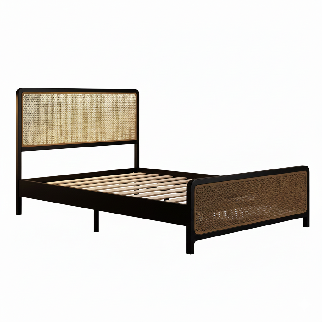 Nelgan Bed Frame with RGB LED Light Black Queen