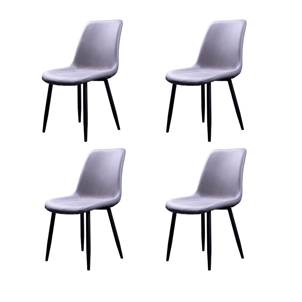 Owens Grey Chair with Black Legs Set of 4