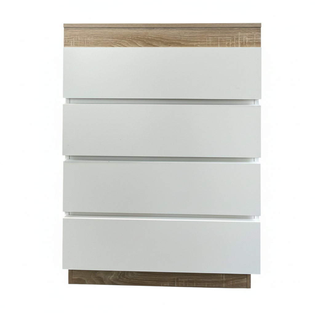 PERMAX 4 Drawers Set White + Wood