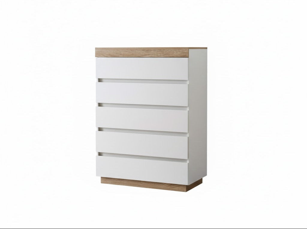 PERMAX 5 Drawers Set White + Wood