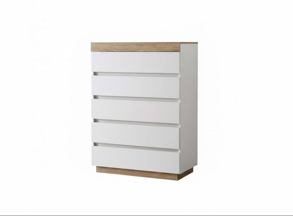 PERMAX 5 Drawers Set White + Wood