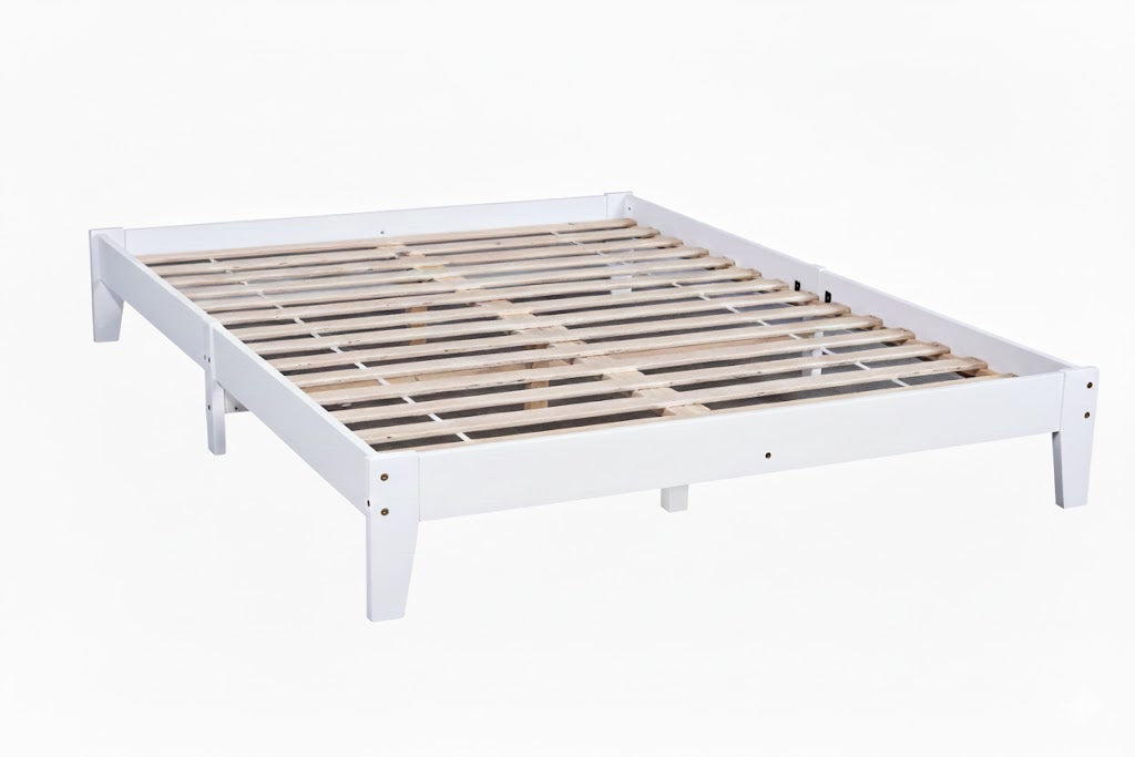 Hartland Solid Wood Bed Base White Double