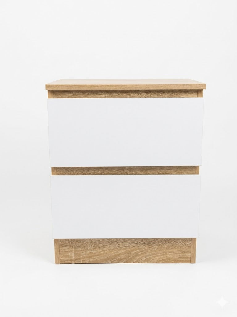 Rielly Bedside Table White/Oak