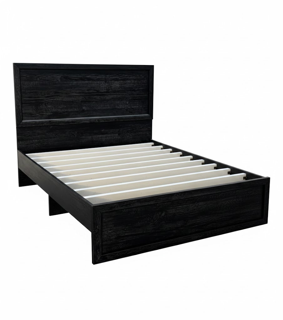 Willow Oak Bed Frame Black Queen