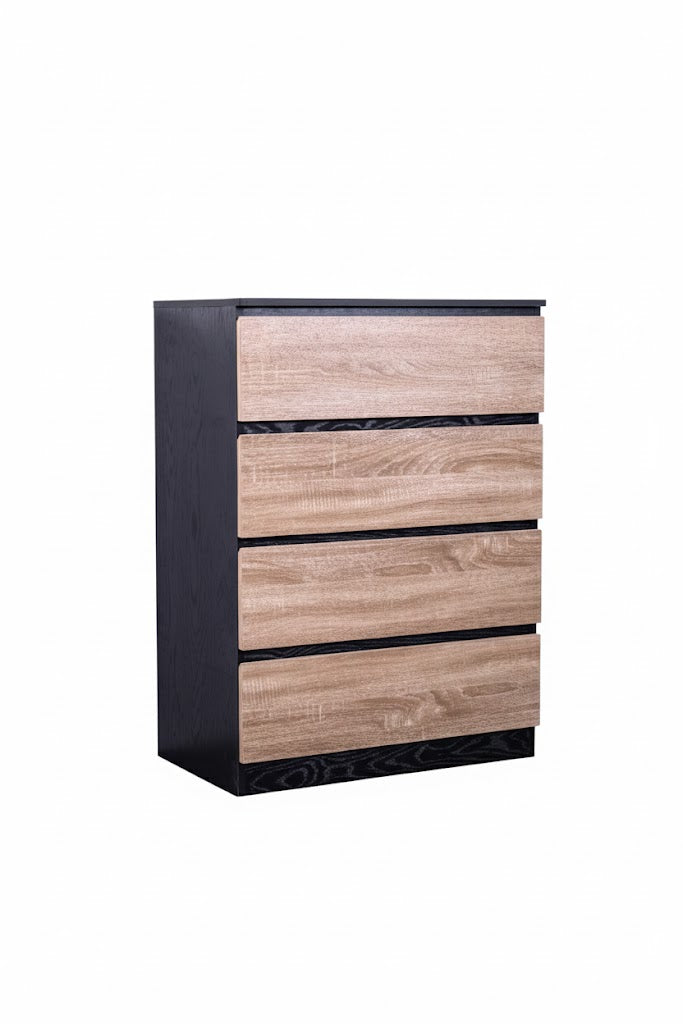 Woodsy Chest of 4 Drawers Black + Oak