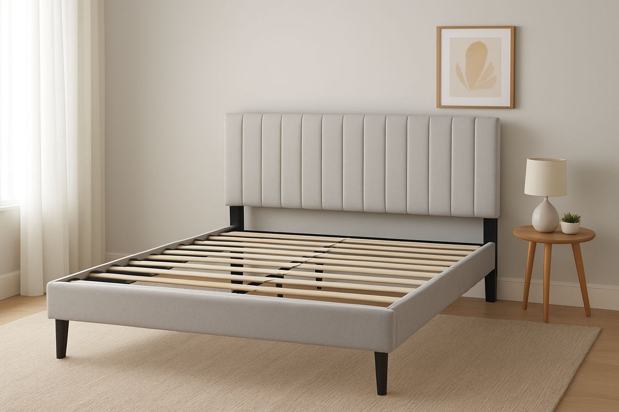 Wyllie Bed Frame Light Grey Double