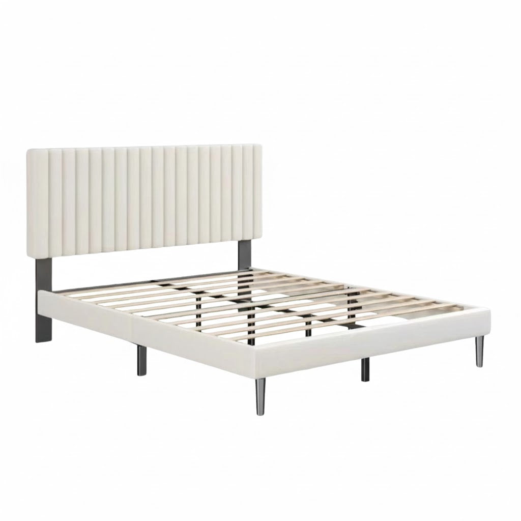 Wyllie Bed Frame Beige White Double