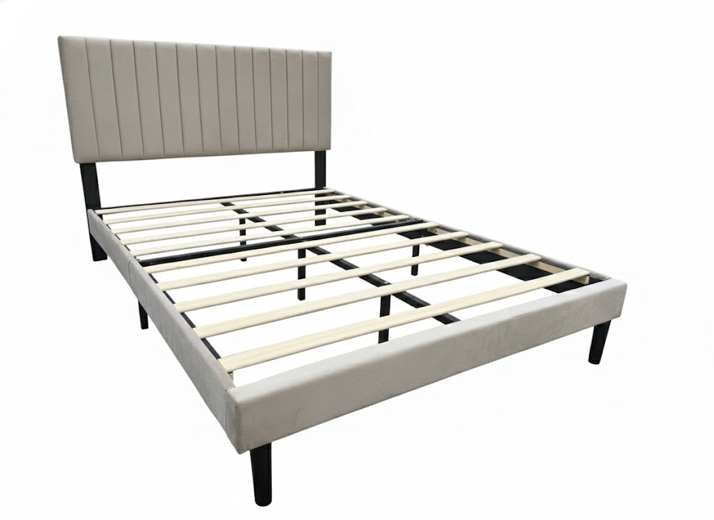 Wyllie Bed Frame Light Grey Double