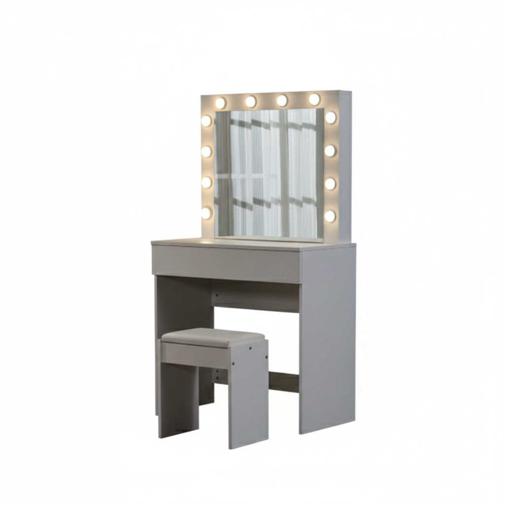 "York' LED Light Dressing Table and Stool
