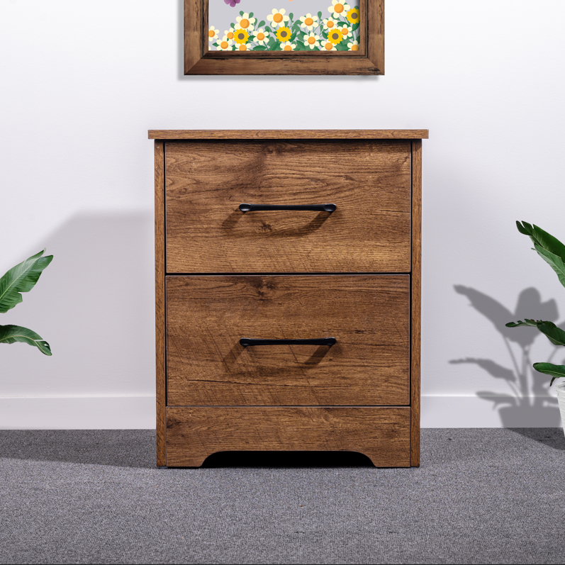 'Althea' Walnut Color BedSide Table