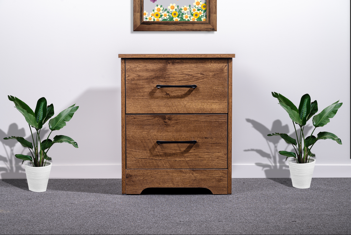 'Althea' Walnut Color BedSide Table