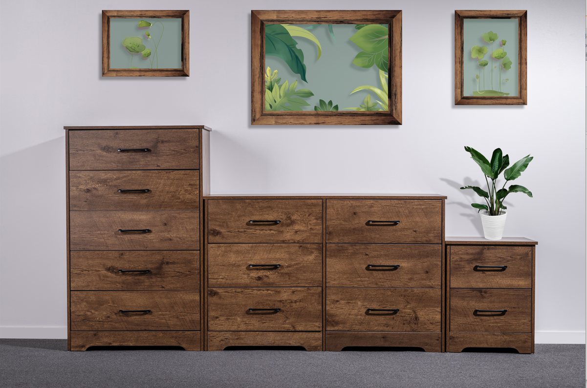'Althea' Walnut Color BedSide Table