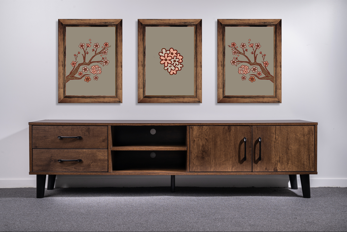 'Hagen' Walnut Color Entertainment Unit