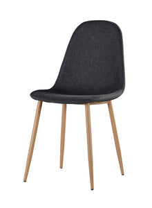 Morrin Grey fabric Dining Chair with Natural Legs