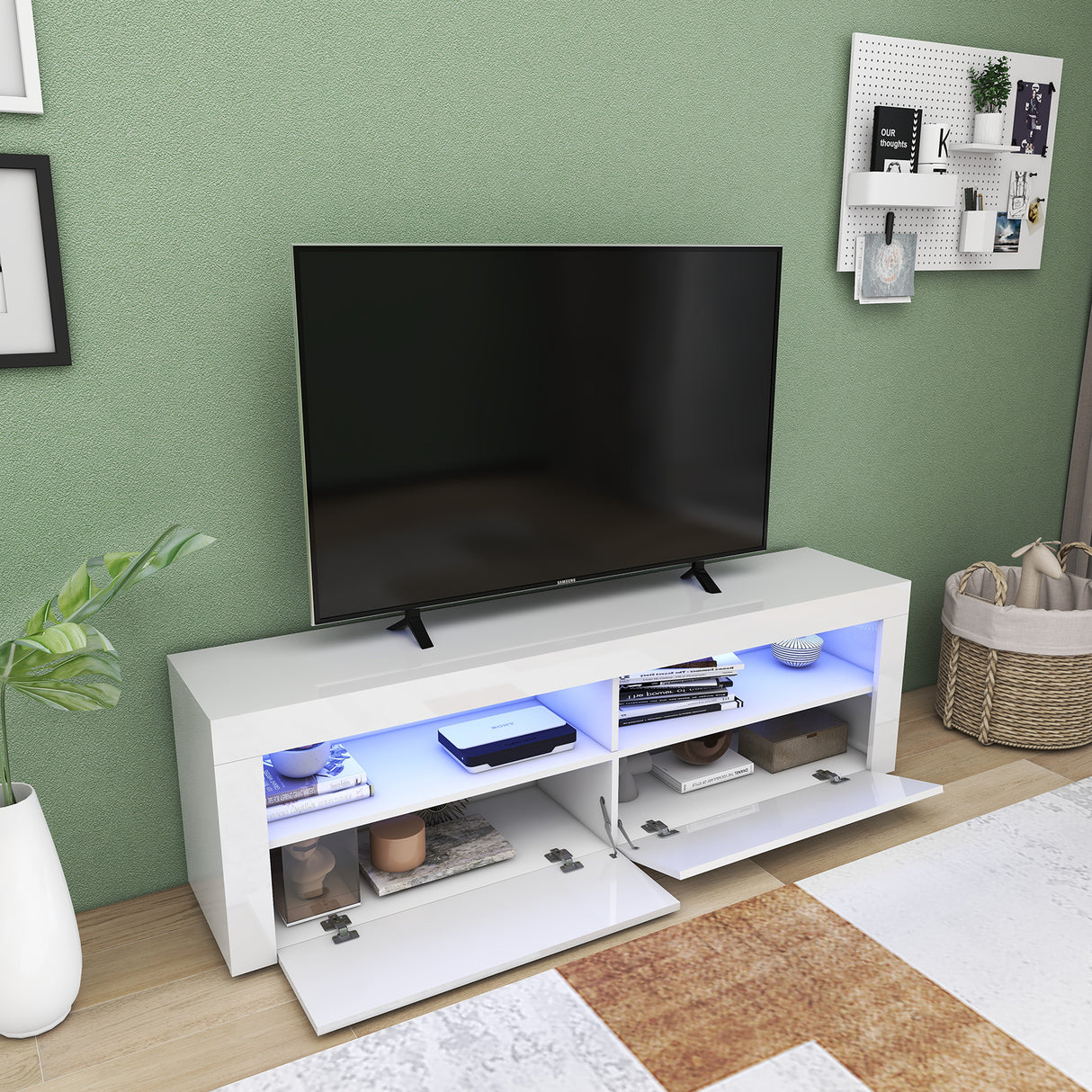 Tasman' 160Cm RGB LED TV Stand Cabinet Entertainment Unit