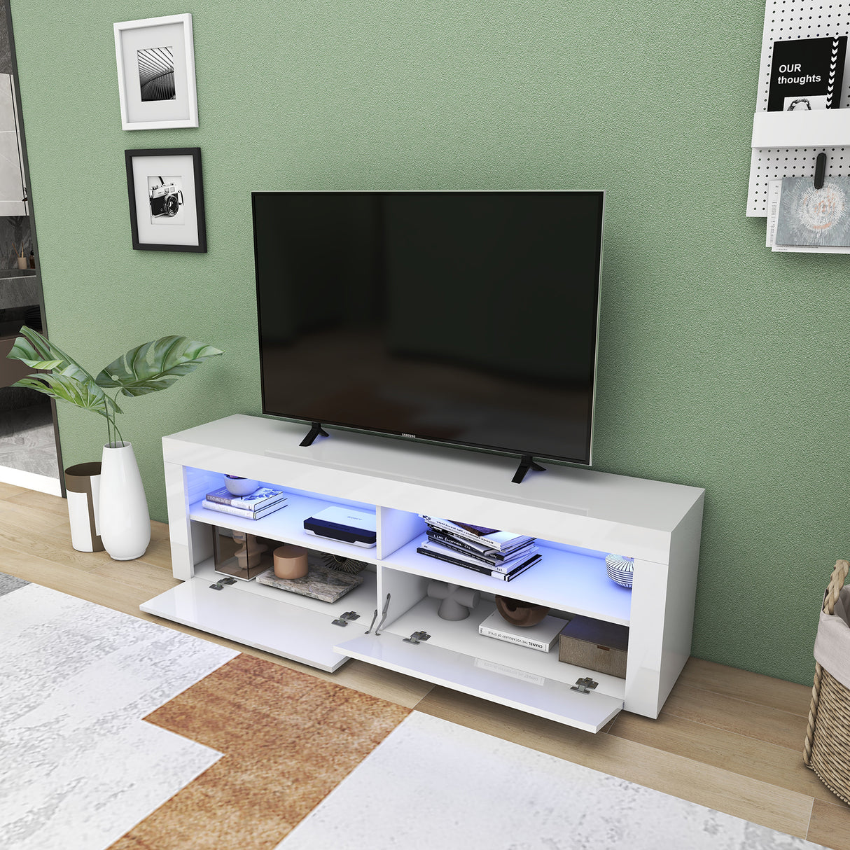 Tasman' 160Cm RGB LED TV Stand Cabinet Entertainment Unit