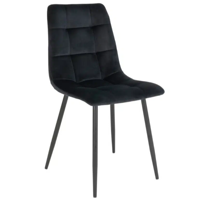 Swade Dining Chair Black Velvet
