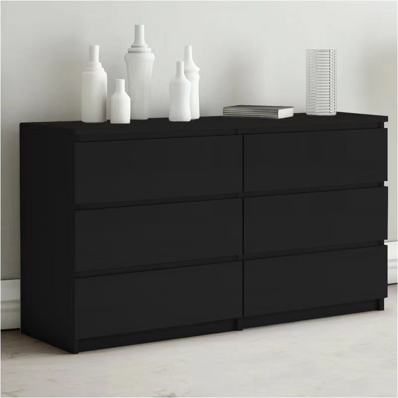 'Monaco' Black Chest of 6 drawers