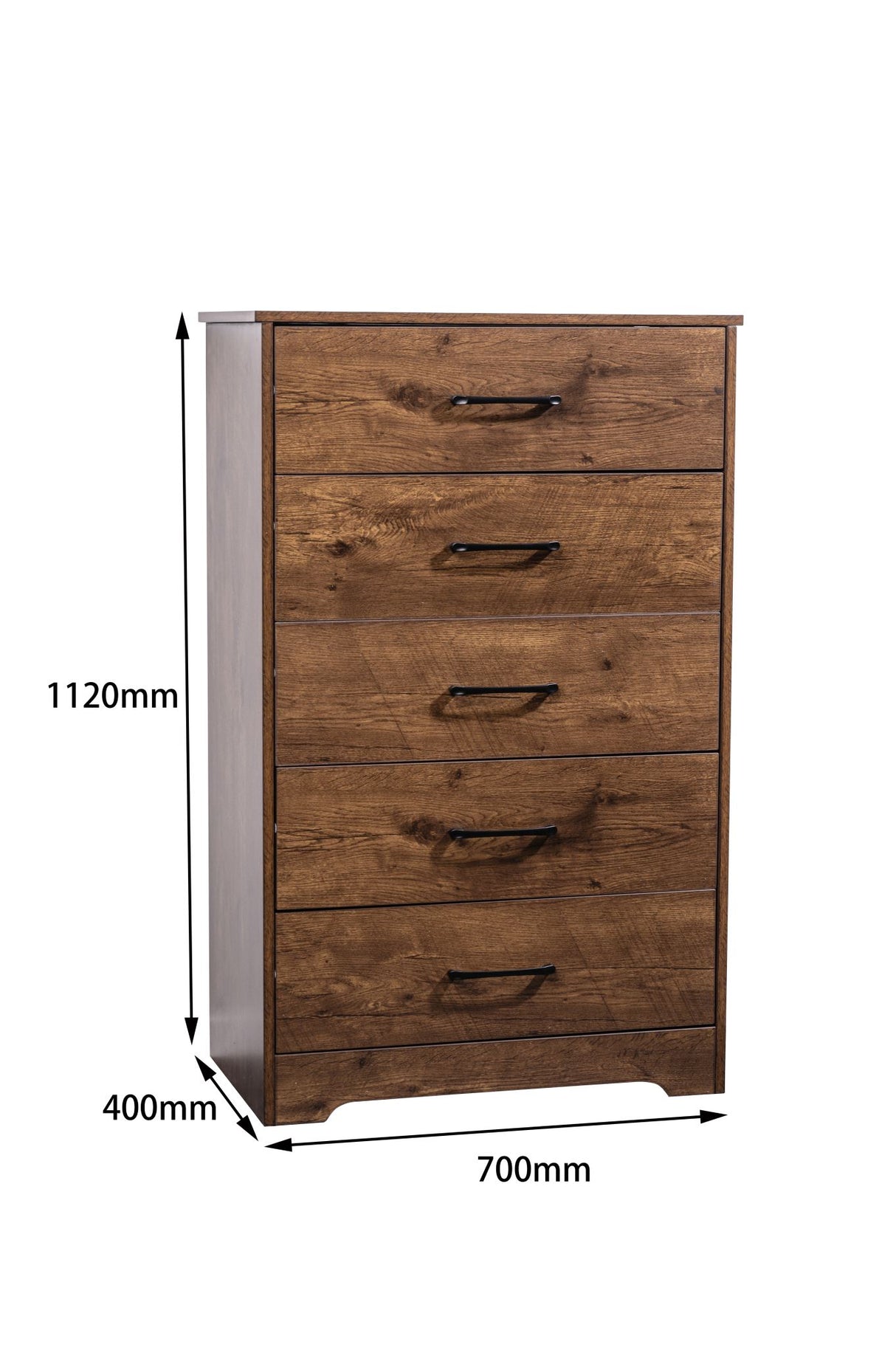 'Althea' Wallnut color Five Drawers