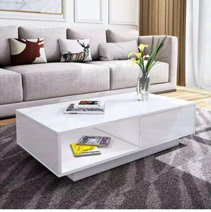 'Romote' White Gloss Coffee table with RGB LED Lighting