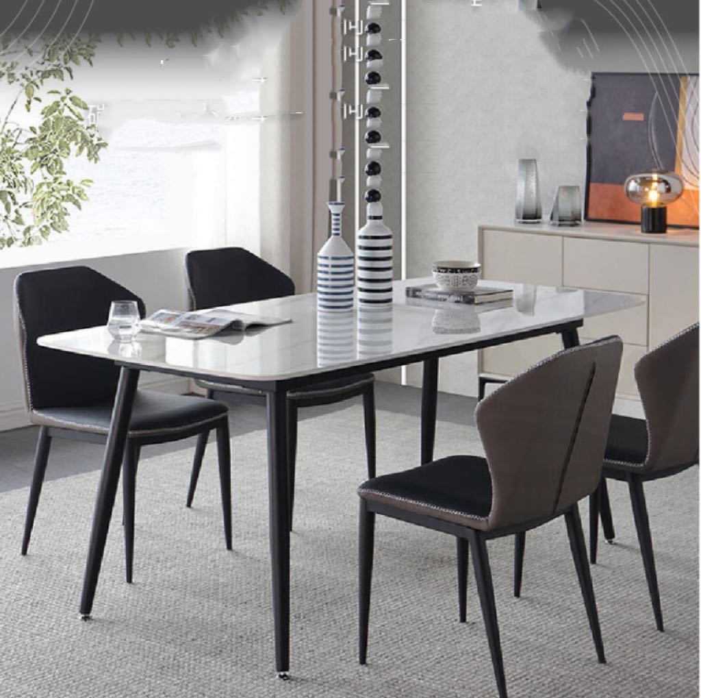 'Berlynoak' Dining Table with Marblecolor Top suee furniture