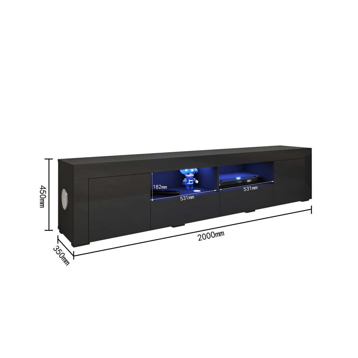 Nikki Smart TV Unit Black