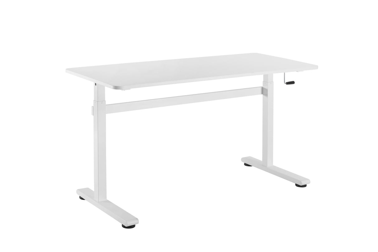 Ergomax Manual Sit Stand Computer Desk White