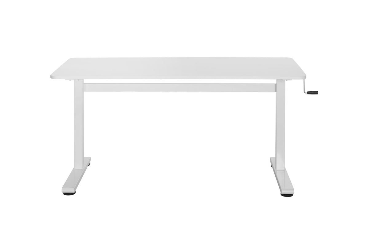 Ergomax Manual Sit Stand Computer Desk White