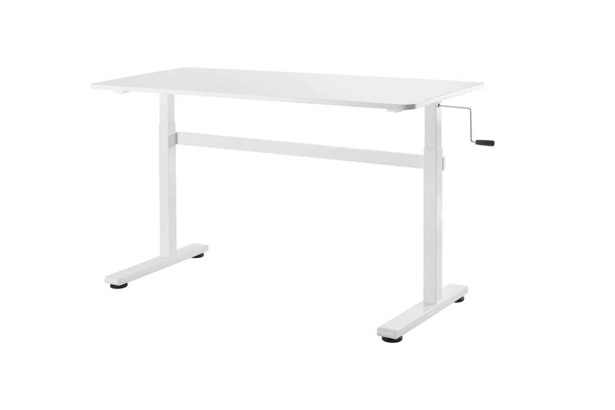 Ergomax Manual Sit Stand Computer Desk White