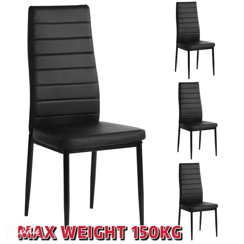 Buxton Black PU Leather Dining Chair Set of 6