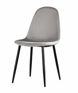 Morrin Light Grey Dining Chair with black Legs