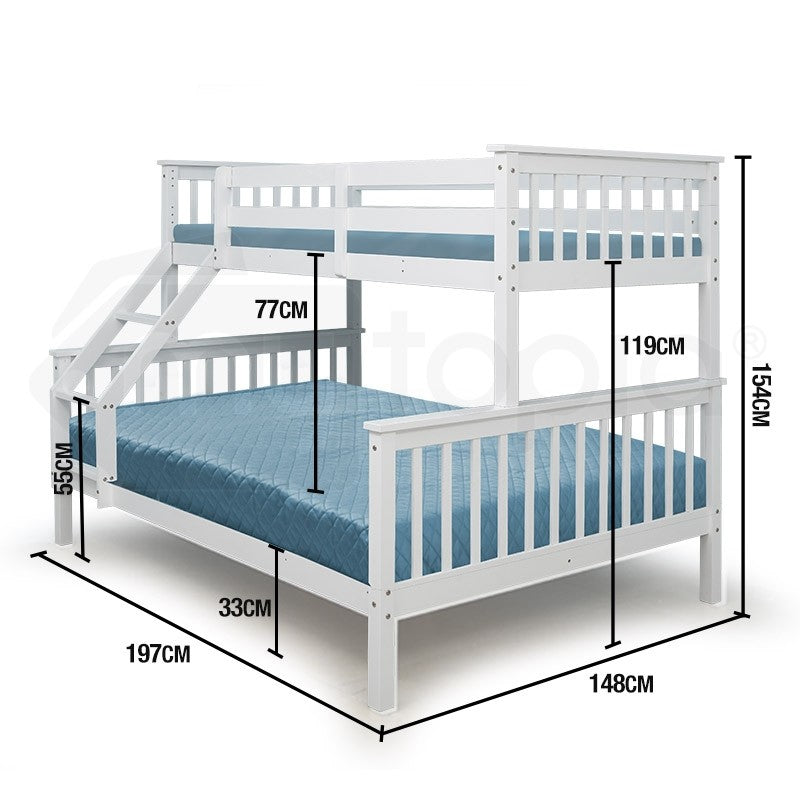 Torino Kids Bunk Bed Honey Single on Double